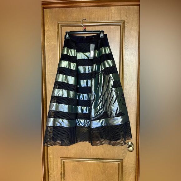 Sachin + Babi Dresses & Skirts - Sachin + Babi Green Silver Embellished Midi Skirt